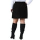 thumbnail image 3 of Faldas de pana para mujer de tallas grandes Agnes Orinda, con cintura elástica, botones, cortas para otoño e invierno, mini falda con bolsillos, 3X negra, 3 of 7