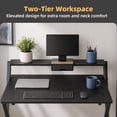 thumbnail image 6 of EDX Small Folding Desk with Shelf, No Assembly 2-Tier Compact Computer Table, Portable Study Workspace for Bedroom, Home Office, Black, 6 of 7
