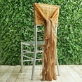 thumbnail image 2 of BalsaCircle 50 Gold Premium Solid Curly Chiffon Chair Sashes Wedding Slipcovers, 2 of 6