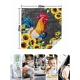 thumbnail image 4 of Farmhouse Rooster Cloth Napkins Set of 8 Reusable Dinner Napkins, Black Retro Botanical Sunflower Floral Cocktail Napkin Washable Table Napkins for Wedding/Holiday Party/Baby Shower 20"x20", 4 of 7