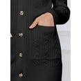 thumbnail image 5 of DARING DIVA Women's Cable Knit Chunky Button Up Cardigan XS Black, 5 of 7