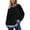 Black, variant on DYTTDG Women's Striped Color Block Sweatshirt | Crewneck Long Sleeve Oversized Pullover Tops with Curved Hem Casual Loose Soft Fall Winter Shirts