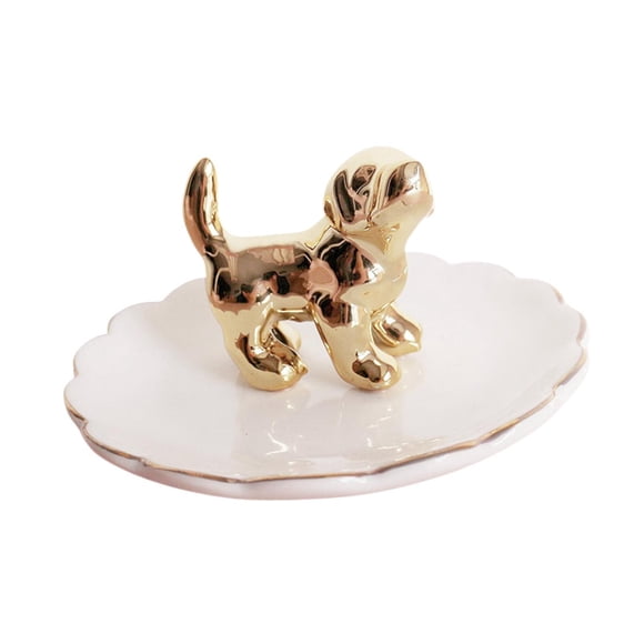QualitChoice Elegant Dog Ring Holder Jewelry Storage Tray With Cute Animals For Rings Necklaces And Bracelets Not Easy To Break