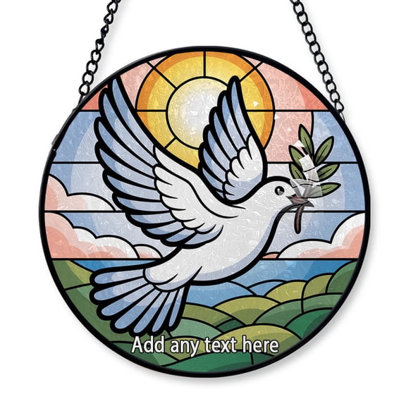 Dove of Peace Stained Glass Suncatcher Window Hanging – Holiday Window Hanging Gift for Family, Friends, Men or Women, Christmas 2025 Tree Keepsake