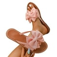 thumbnail image 4 of Wowcloth Women's Bow Beach Sandals – Toe Post Flat Slides with Soft Sole for Plus Size Spring Fashion Footwear, 4 of 9