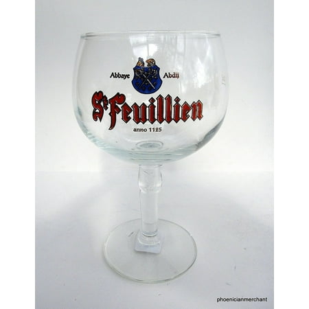 Brewery St-Feuillien Abbey Ales Le Rœulx Belgium Special Balloon Beer Glass, great detail on stem By St Feuileen (Best Belgian White Ale)