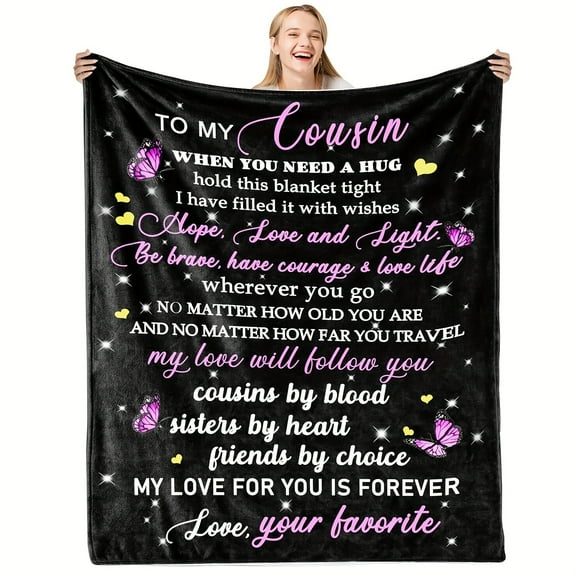 Cousin Gifts for Women Cousin Blanket for Women Gifts for Cousins Cousin Gifts for Birthday Blanket to My Cousin Throw Blanket Soft Cozy Flannel Throw Blanket