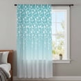 thumbnail image 4 of Weeping Flowers Sheer Curtains 45 Inches Long, Teal Ombre Spring Floral Botanical Art Light Filering Curtains, Breathable Simi Curtain Privacy Drapes for Kitchen Bathroom Small Window Treatment, 4 of 9