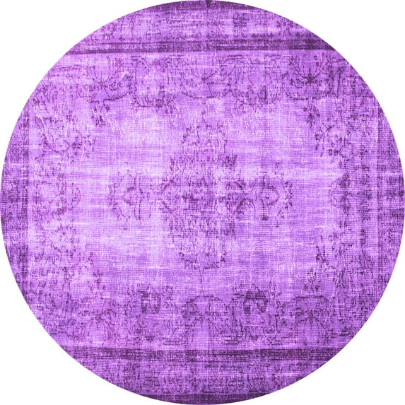 Ahgly Company Indoor Round Persian Purple Traditional Area Rugs, 8' Round