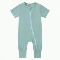 KPOPLK Baby Boy Girl Clothes Checkered Long Sleeve Zipper Romper Jumpsuit One Piece Bodysuit Fall Winter Outfit(Green,3-6 Months)