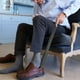 thumbnail image 5 of 1 calzador con mango de acero inoxidable recubierto de cuero para botas, zapatillas y pantalones (negro), 5 of 6