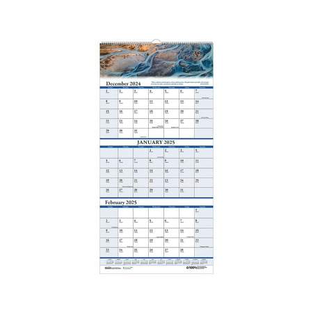 2025 House of Doolittle Earthscapes 8  x 17  Three-Month Wall Calendar (3636-25)