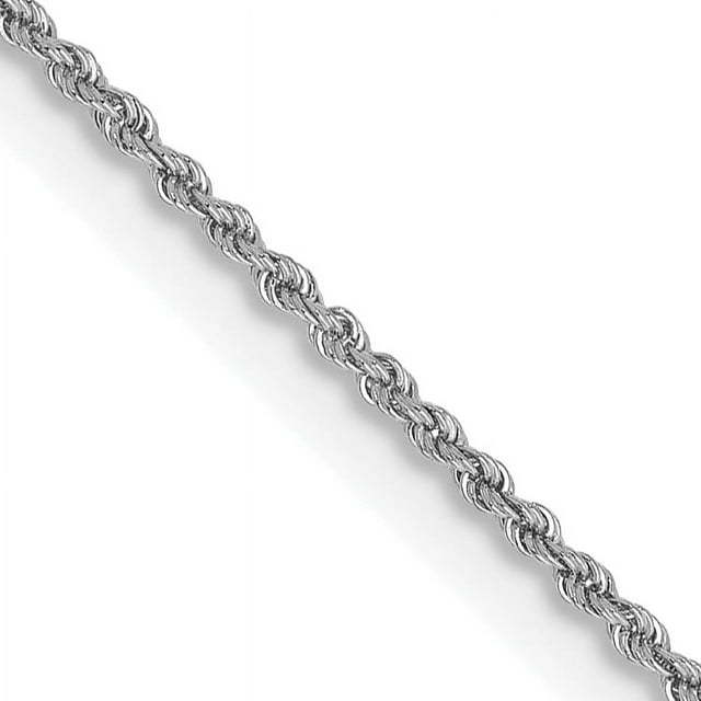 14k White Gold 22 Inch 1.5mm Rope Chain Necklace Pendant Charm