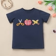 thumbnail image 5 of IDOPIP Toddler Boys Back to School Clothes Set Funny Pattern T Shirt Gingham Shorts Boys Summer Outfits, 5 of 7