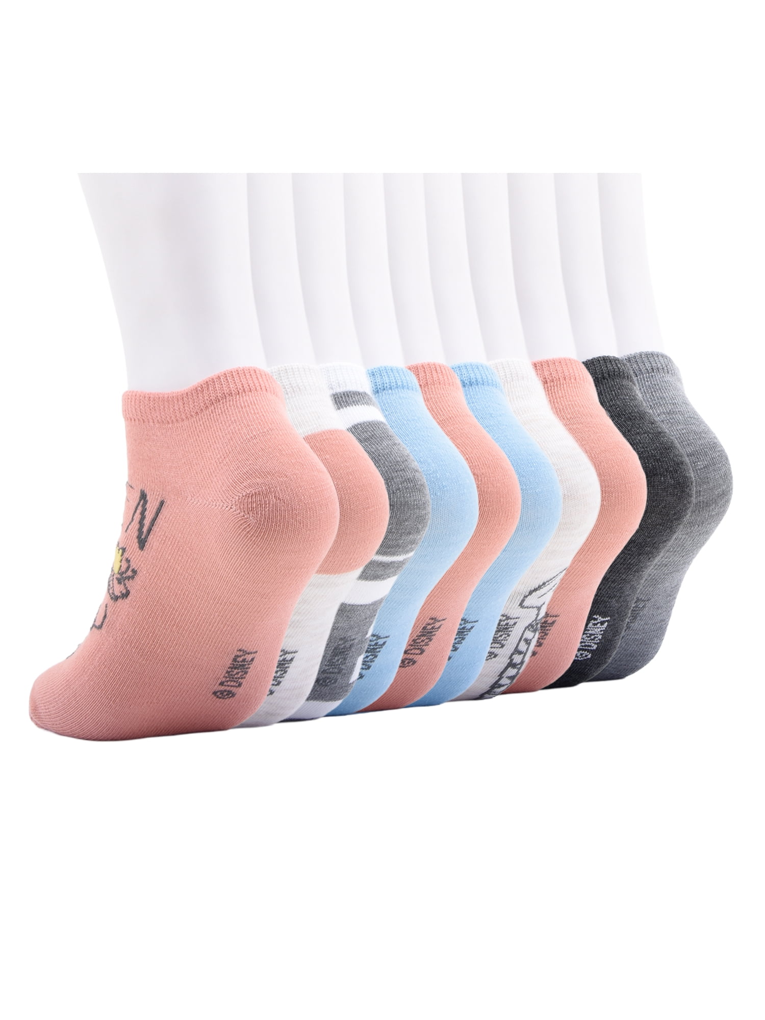 Disney Winnie the Pooh Womens 10-Pack Low-Cut Socks, Shoe Size 4-10