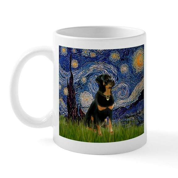 CafePress - Starry Night Rottweiler Mug - 11 oz Ceramic Mug - Novelty Coffee Tea Cup