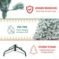 thumbnail image 3 of CZBZ 7FT Christmas Tree, Pre-Lit Artificial Flocked Full Tree with Pine Cones, 1124 Branch Tips, 45 Natural Pinecones, Holiday Decoration with Metal Stand for Indoor Outdoor Party, 3 of 10