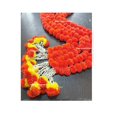 thumbnail image 3 of Artificial Marigold Fluffy Flowers & Tuberose (Rajnigandha) Clustered Garlands - 5 Feet, 2 Pieces, Dark Orange | Flowers Garlands For Festive, Pooja, Wedding, Housewarming, 3 of 4