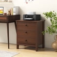 thumbnail image 3 of 3 Drawers Nightstand Beside End Side Accent Table w/Large Storage Space Brown, 3 of 10