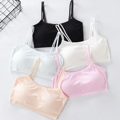 Kid Girls Bra Teens Training Bra Summer Teenage Underwear Teen lingeri Vest Bra Adolescente Underwear Puberty Clothing 8-14YearBlackone size He Qiyong unisex