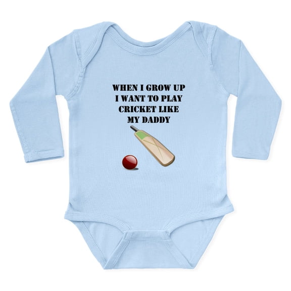 CafePress - Play Cricket Like My Daddy Body Suit - Long Sleeve Cotton Baby Bodysuit