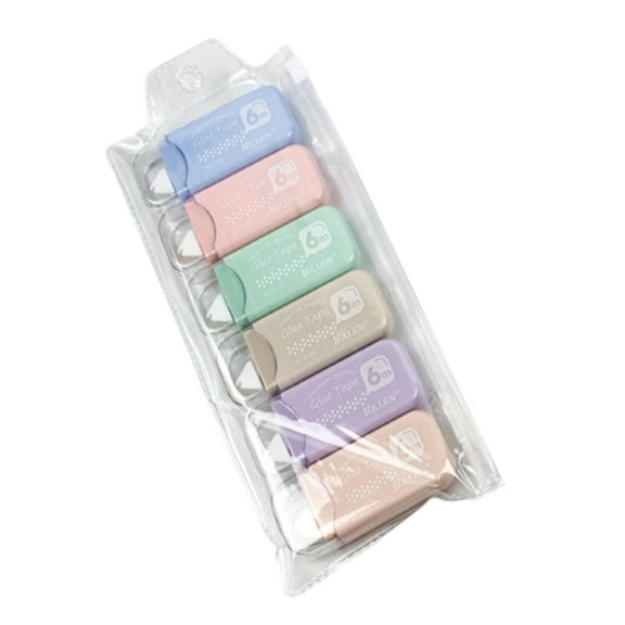 6Pcs Scrapbook Adhesive Dot 6mmX6M Clear Adhesive Roller Double Side Adhesive Tape Runner For Scrapbooking Card Making