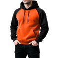 thumbnail image 4 of Pullover Hoodie for Men Classic Raglan Long Sleeve Drawstring Hooded Sweatshirt Kangaroo Pocket Casual Athletic Style Orange M, 4 of 5