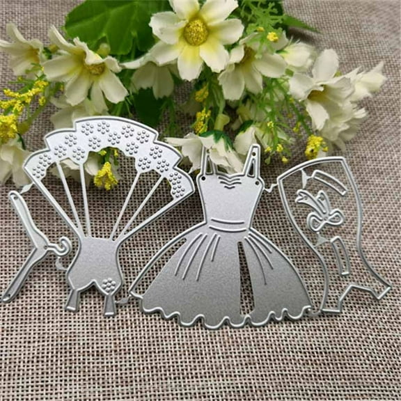 Die Cuts for Card Making, Ouginx Women Dresses Metal Cutting Dies DIY Die Cutters Die Stencils for Scrapbooking, Embossing & More