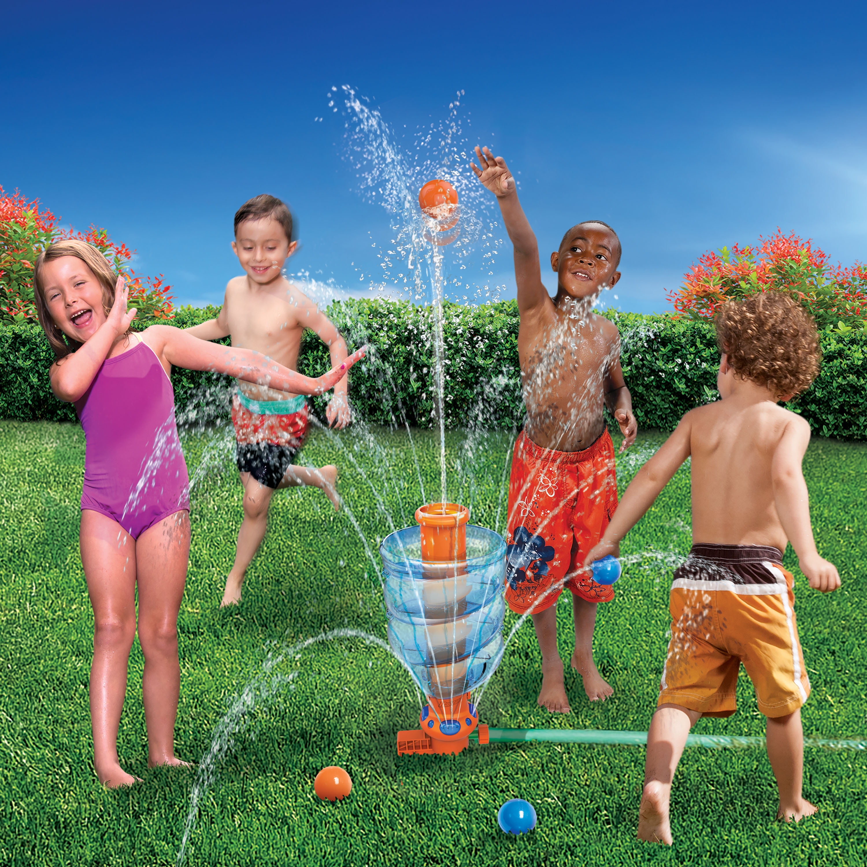 Sprinkler Outdoor Water Spray Ball MIGGOING Splash and Spray Ball 30in-Diameter Inflatable Sprinkler Water Ball Outdoor Fun Toy for Hot Summer Swimming Party Beach Pool Play 