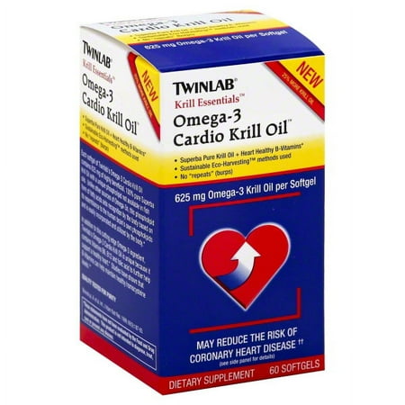 TwinLab Omega-3 Cardio Krill Oil, 625mg, Softgels