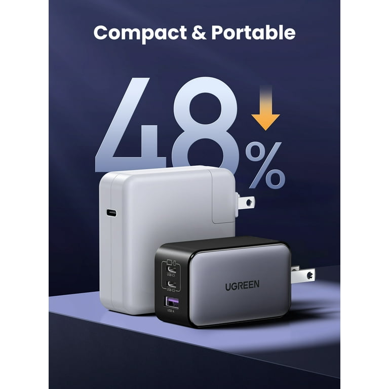 UGREEN 65W USB C Charger, Ports GaN Fast Charger for MacBook