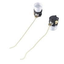 WE-POLUJ E26 Light Socket Lamp Socket Replacement with Switches Pull Chain Lamp Repair Part Suitable for Table Lamp Floor Lamp