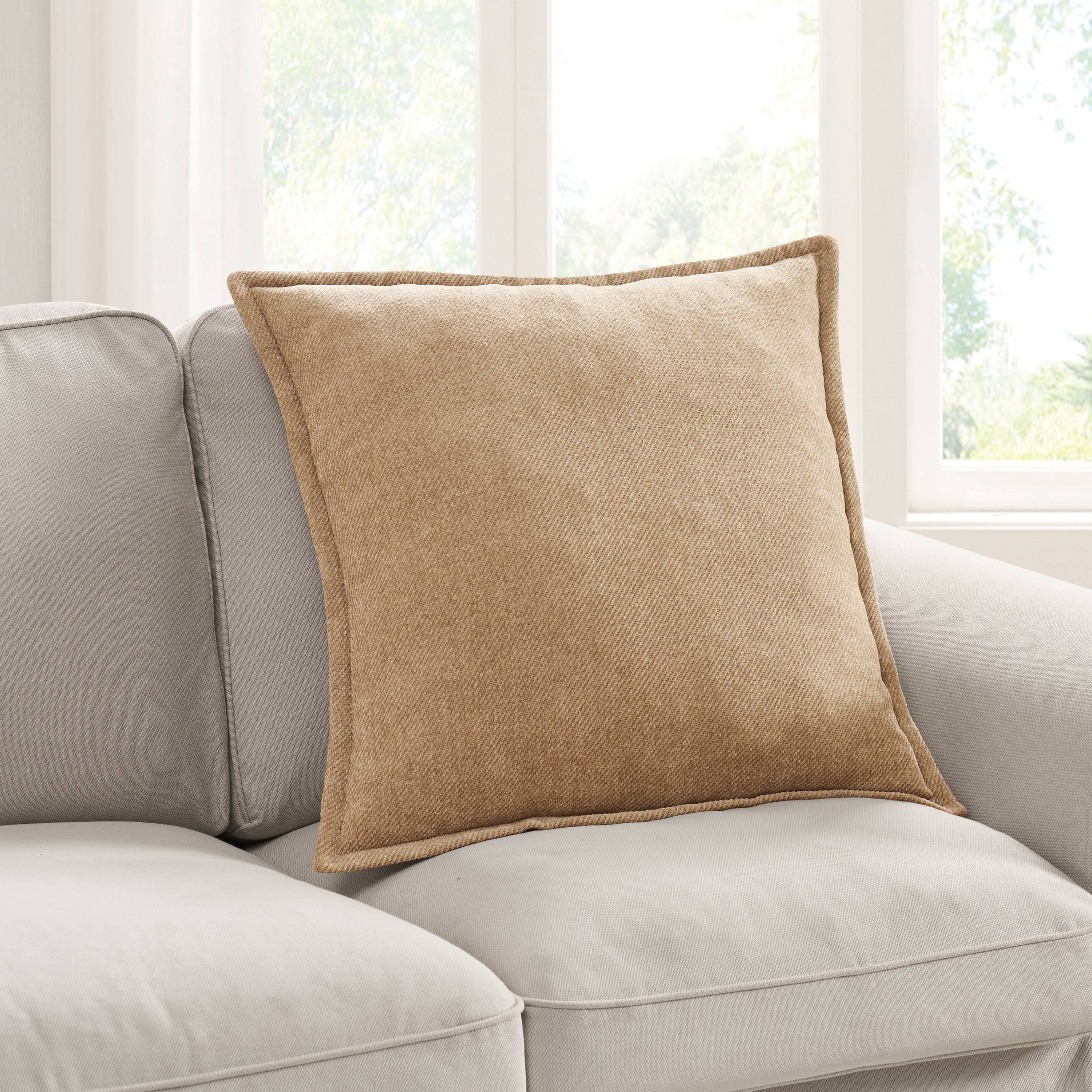 Mainstays 22" x 22" Brown Oversized Chenille Decorative Pillow