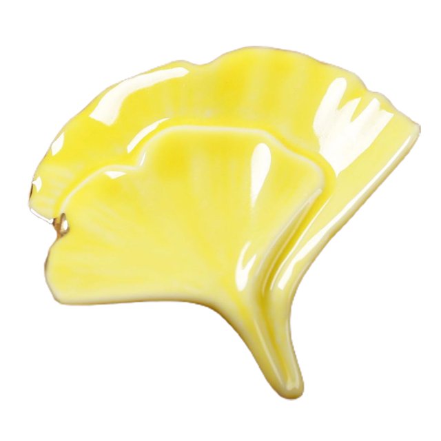 Soporte para palillos estilo japonés con forma de hoja de ginkgo reutilizable