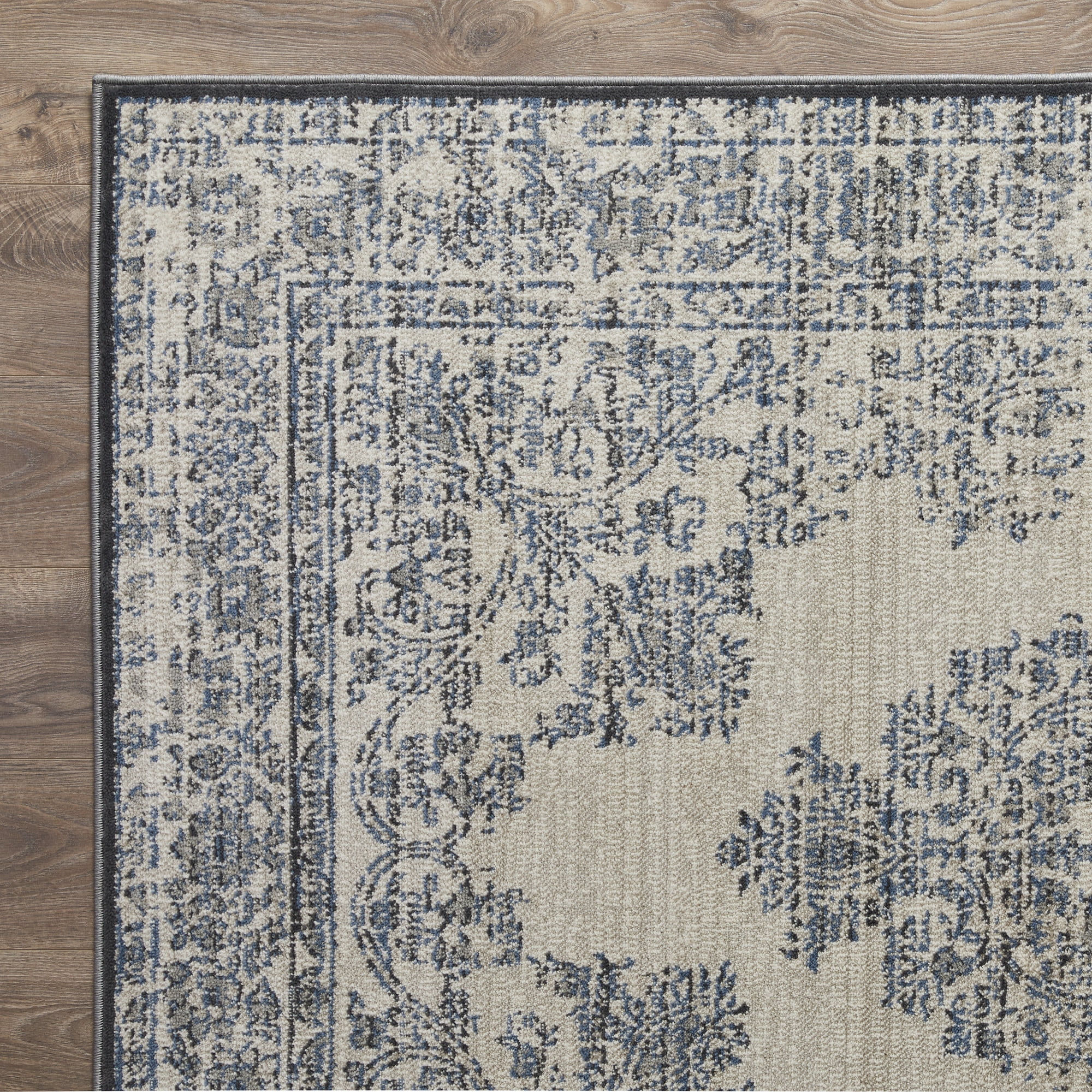 Loomaknoti Celena Amiber 2' x 3' Oriental Indoor Runner Rug , Cream/Blue