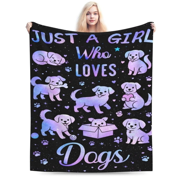 Dog Lover Blanket Gift for Girls Cozy Soft Throw Blanket Cute Cartoon Puppy Pattern Animal Home Decor 50x40