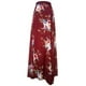 thumbnail image 2 of Falda larga con estampado floral Ropa de verano para mujer Falda con abertura con cordones, Rojo vino, XL sidaley AP001656-08, 2 of 7