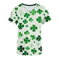 thumbnail image 5 of BiZtdJrK Prime Sales Today St Patrick's Day Scrub Tops for Women Short Sleeve V-Neck Printed Scrubs Top Holiday Medical Nursing Uniforms Going Out Outfits White M, 5 of 6