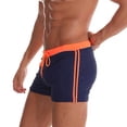 thumbnail image 3 of JoveMarine Men's Quick Dry Swim Trunks with Drawstring Solid Color Stitching Design for Sports and Swimming Comfortable Boxer Shorts Saffron M, 3 of 6