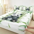 thumbnail image 3 of Castle Fairy Cute Panda 4-Piece Full Size Sheets,Green Leaves Bed Sheets,Cartoon Animal Lightweight Sheet Sets,Breathable Botanical Home Decor, 3 of 7
