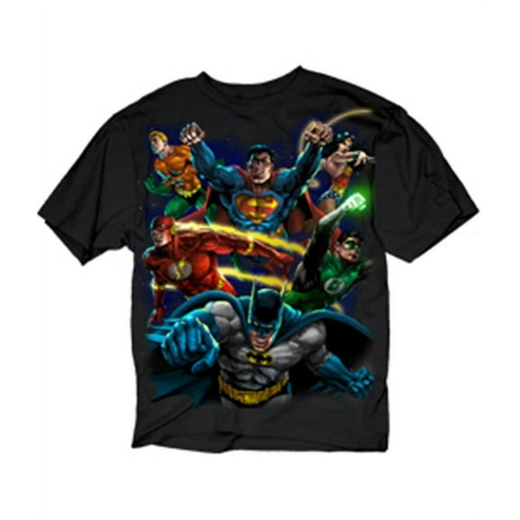 DC Comics Men's Heroes Paint Shirt, Medium