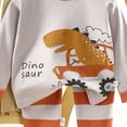 thumbnail image 4 of KPOPLK Toddler Baby Boy Fall Winter Outfits Dinoasur Print Tee Shirt Casual Pants 2Pcs Clothes Set for 3 6 9 12 18 Months 2T 3T Orange Size 2-3 Years, 4 of 4