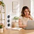 thumbnail image 3 of Leeye Triple Head Standing Fan, Rechargeable Portable Floor Fan with Dual Head Separate Control, 3-Speed Lightweight Personal Fan for Indoor Outdoor Travel, C, One Size,, 3 of 5