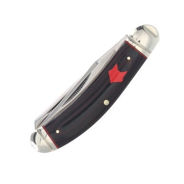 Rough Ryder Knives Rough Ryder Black and Red Micarta Sowbelly Trapper Folding Knife RR2299