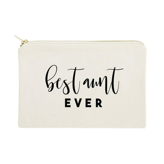 Best Aunt Ever Cotton Canvas Cosmetic Bag