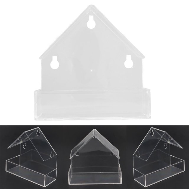 Window Bird Feeding Tray, Decorative Acrylic Bird Feeder For Farm