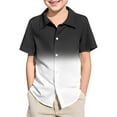 thumbnail image 2 of TOOYOU Boys Shirt Button Down Shirts Short Sleeve Gradient Shirt Kids Casual Beach Shirts Size 5-6 Years Black, 2 of 5