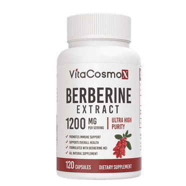 VitaCosmoX Premium Berberine HCL 1200mg Healthy Cholesterol, Anti-inflammatory, Blood Sugar