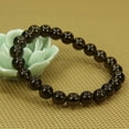 thumbnail image 3 of Natural Smoky Quartz Crystal Gemstone 8mm Round Beads Stretch Bracelet 7" Unisex, 3 of 6