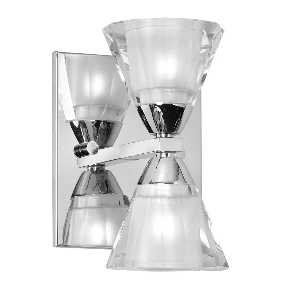 Bathroom Vanity Light Bulb Fixture With Polished Chrome Finish Steel and Crystal Material 7.5